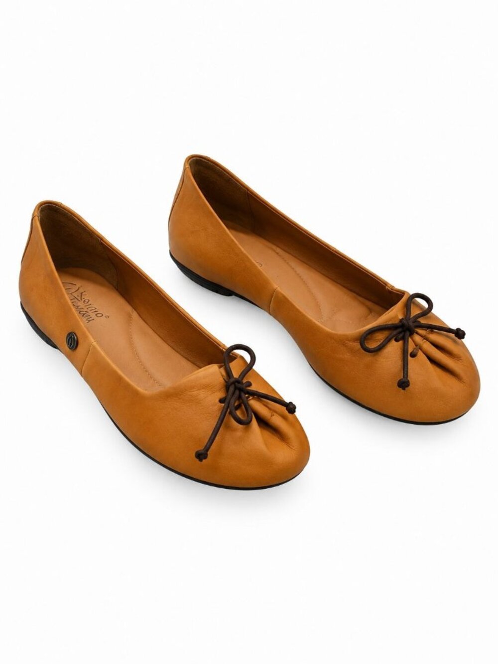 NIB Sergio Tomani Tuka Leather Slip On Shoes Sz 38 Amarillo Maiz Yellow Flats